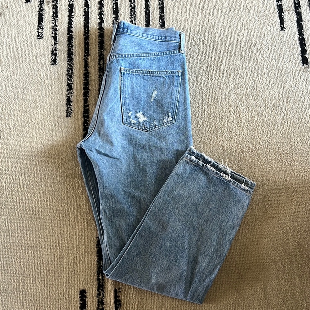 Agolde Distressed Straight Leg Jeans